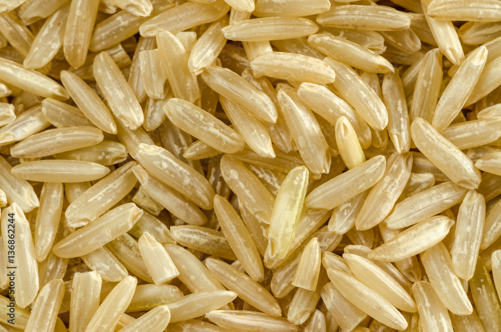 Fototapeta premium brown rice, close up, background