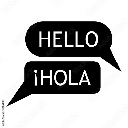 Speaking spanish icon, simple style