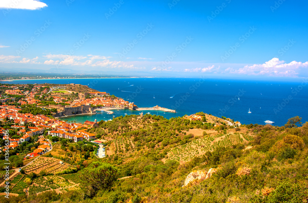 Charming Collioure, small mediterranean town in the Southern France