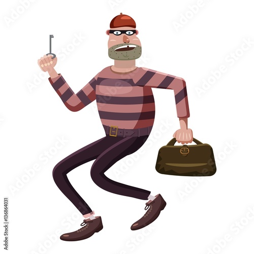 Robber icon, cartoon style