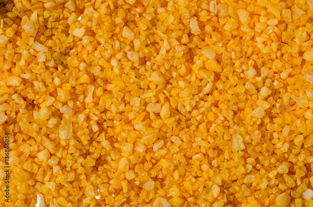 Yellow sea salt close-up background Yellow sea salt close-up background