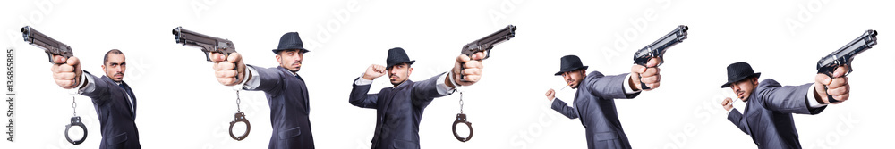 Funny businessman isolated on the white Funny businessman isolated on the white