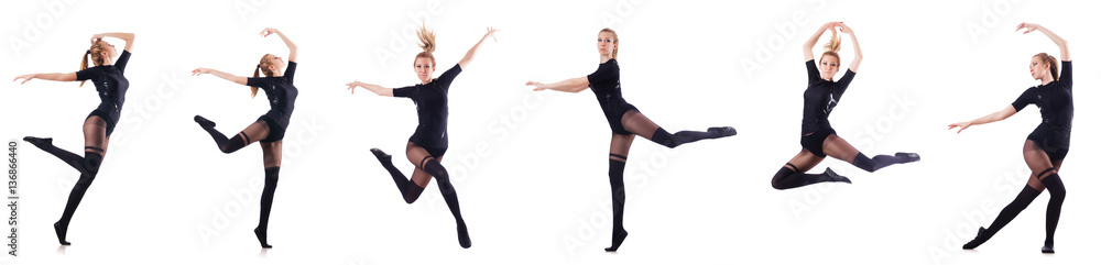 Woman dancing isolated on the white Woman dancing isolated on the white
