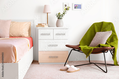 Interior of modern bedroom ...