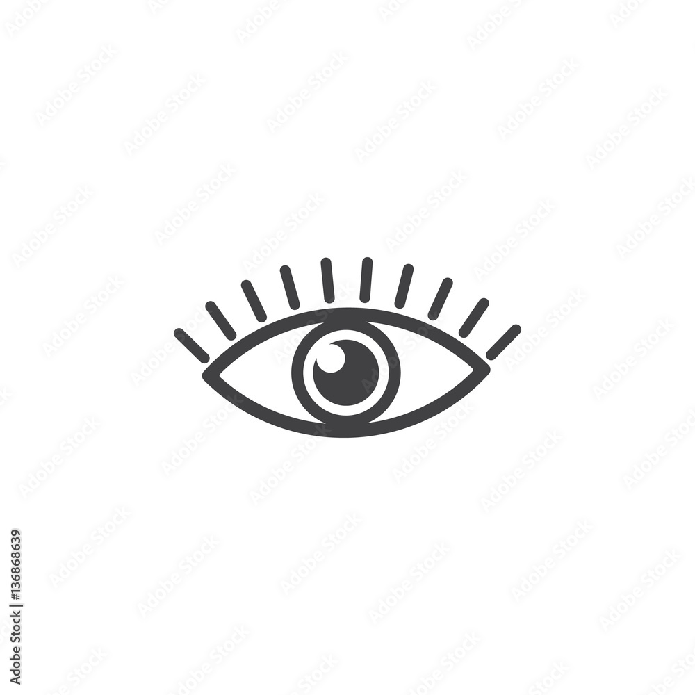 Eye icon on white background. Vector illustration. Eye icon on white background. Vector illustration.
