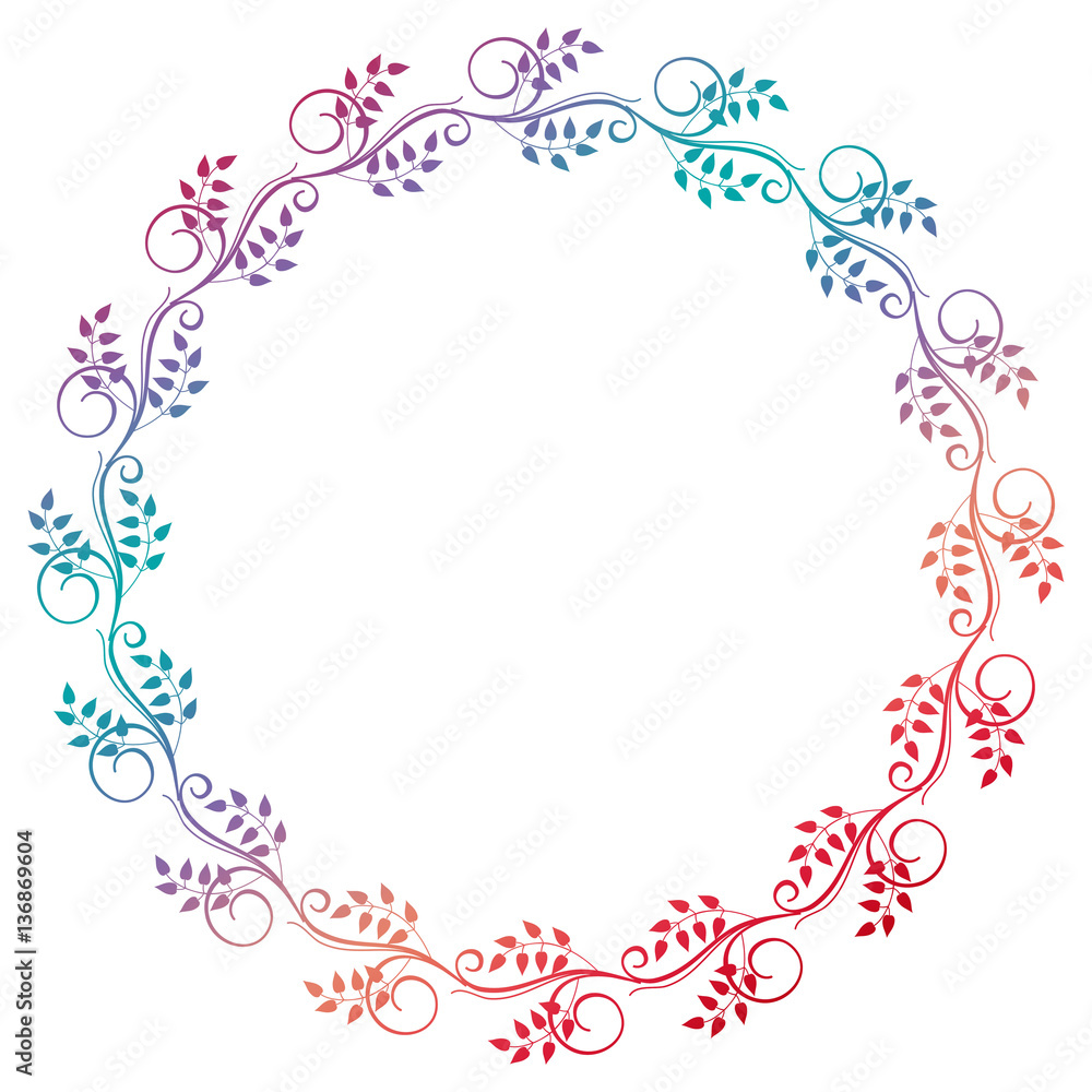 Beautiful round floral frame with gradient fill. Raster clip art. Beautiful round floral frame with gradient fill. Raster clip art.