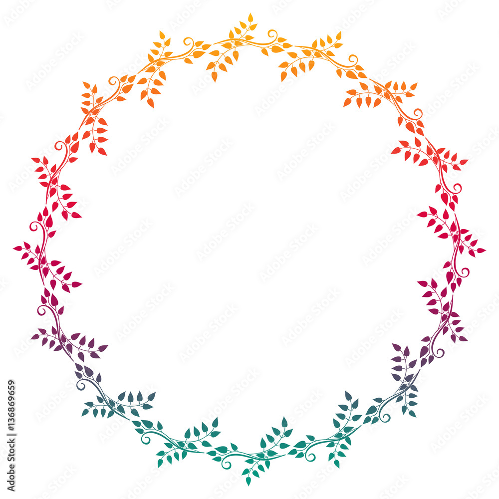 Beautiful round floral frame with gradient fill. Raster clip art. Beautiful round floral frame with gradient fill. Raster clip art.