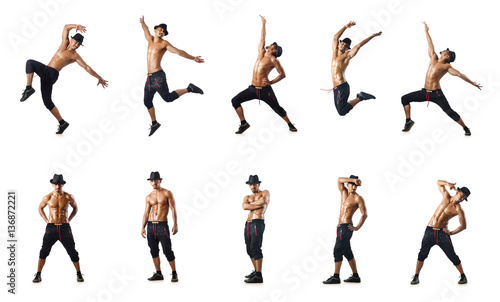 Collage of dancers isolated on white background © Elnur