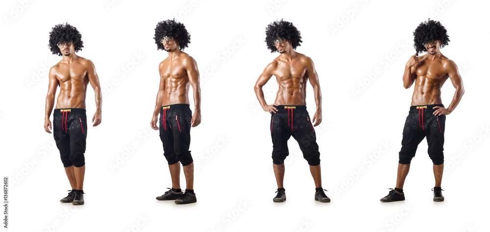 Obraz premium Collage of dancers isolated on white background