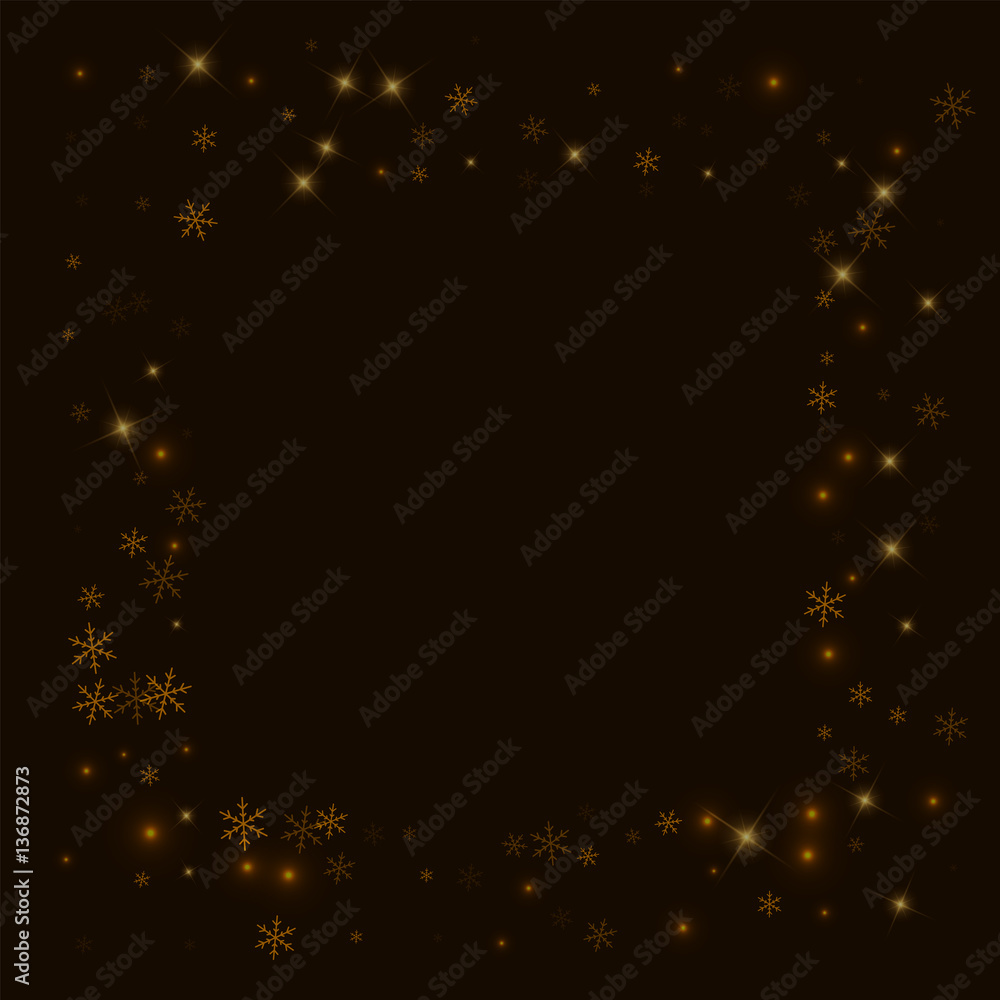Sparse starry snow. Square messy frame on black background. Vector illustration. Sparse starry snow. Square messy frame on black background. Vector illustration.