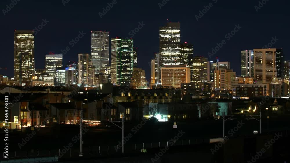 Denver Skyline Night Timelapse 4K Denver Skyline Night Timelapse 4K