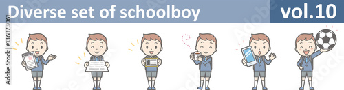 Diverse set of schoolboy, EPS10 vol.10