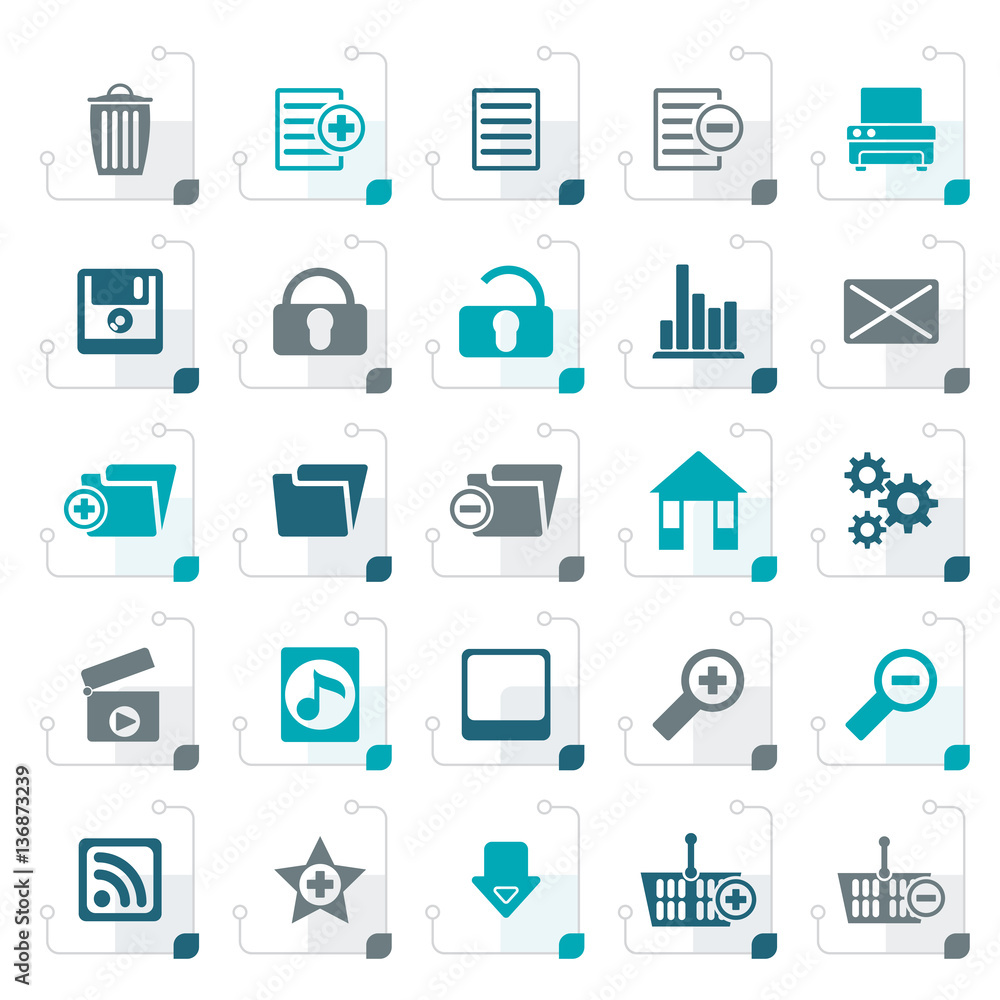 Stylized 25 Detailed Internet Icons - Vector Icon Set Stylized 25 Detailed Internet Icons - Vector Icon Set