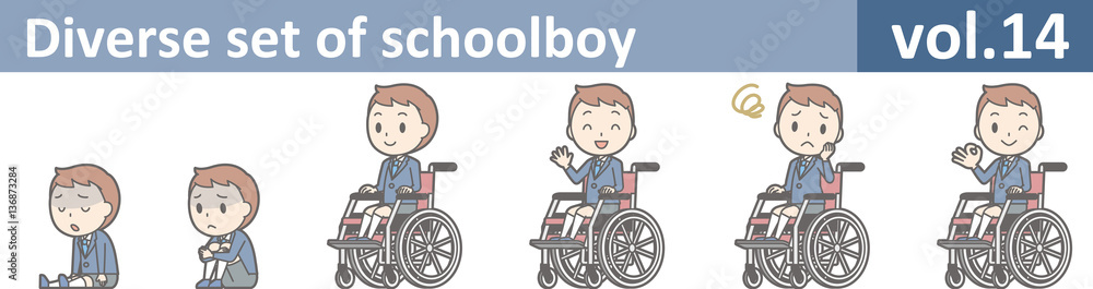 Diverse set of schoolboy, EPS10 vol.14 Diverse set of schoolboy, EPS10 vol.14