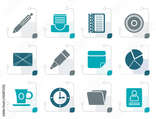 Stylized Office & Business Icons - Vector icon Set 