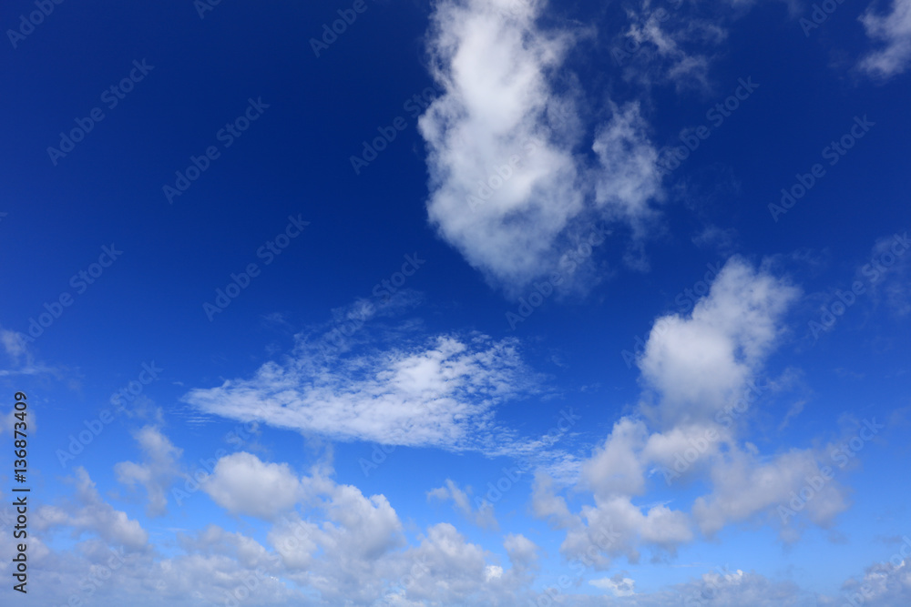 Fototapeta premium 南国沖縄の紺碧の空と夏雲