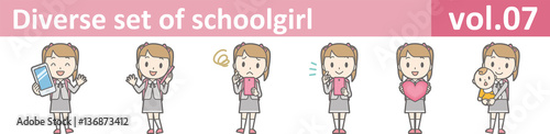 Diverse set of schoolgirl, EPS10 vol.07