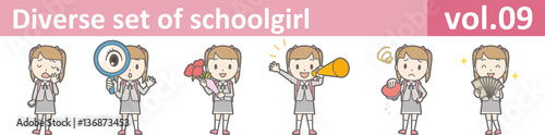 Diverse set of schoolgirl, EPS10 vol.09