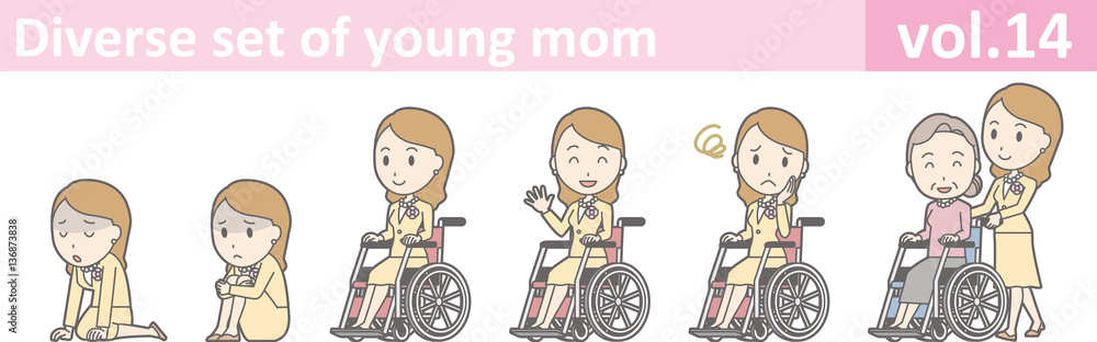 Diverse set of young mom, EPS10 vol.14 Diverse set of young mom, EPS10 vol.14