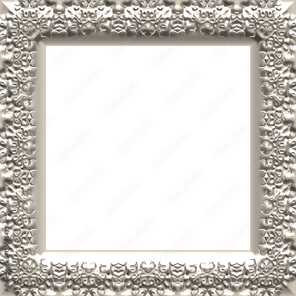 Square  metallic frame with ornament