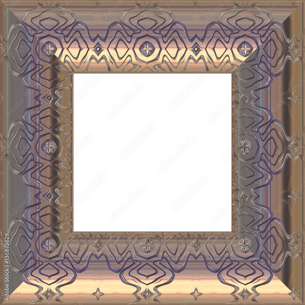 Square metallic frame with ornament
Square metallic frame with ornament
