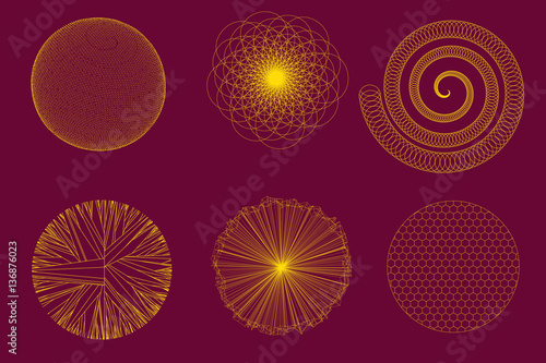 Set of   templates  with globes for design project - vector illustration 