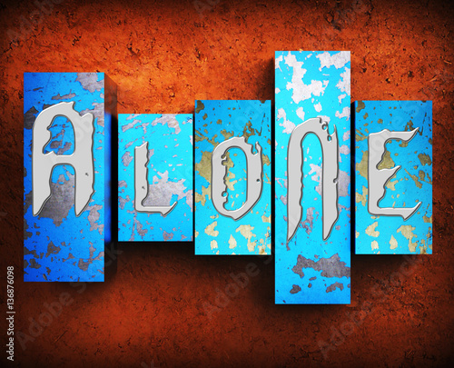 Loneliness Word Shows Unwanted Person 3d Illustration