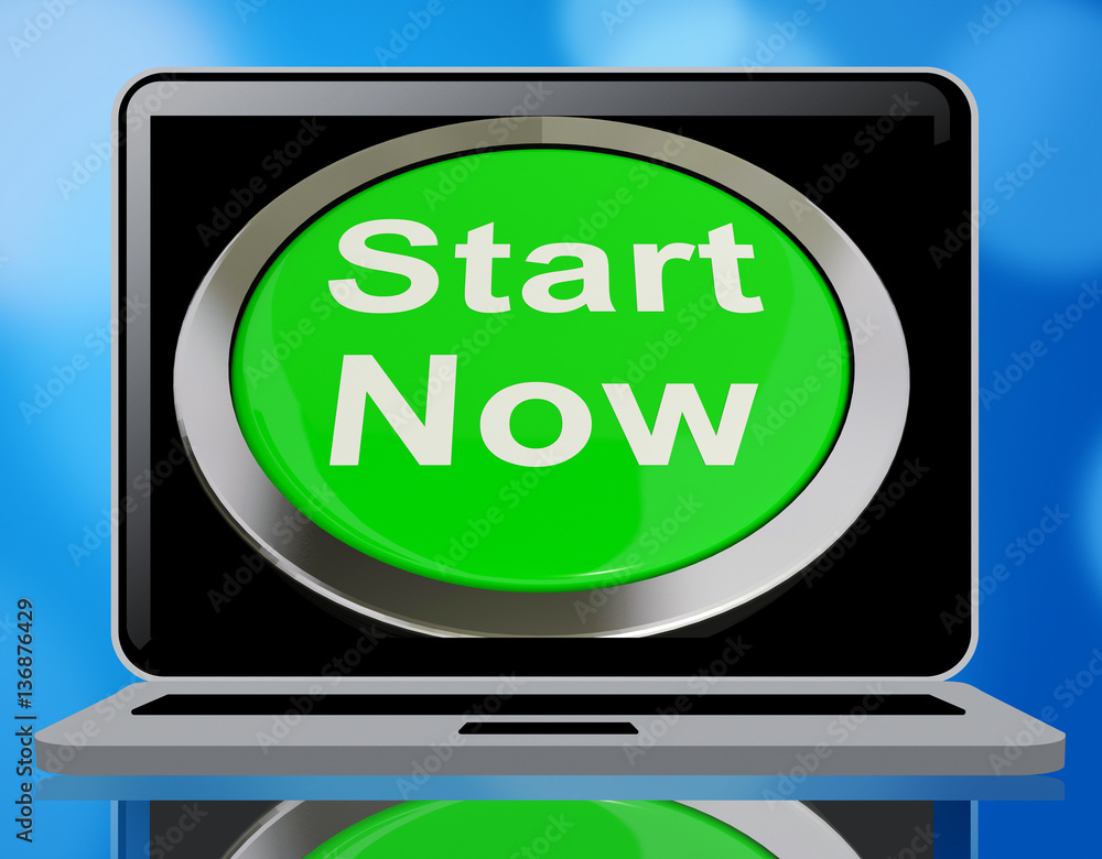 Start Now Button Meaning To Commence 3d Rendering Start Now Button Meaning To Commence 3d Rendering