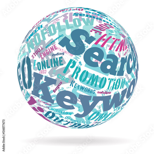 3D Spere with SEO Keywords    - vector illustration