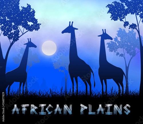 African Plains Showing Wildlife Reserve 3d Illustration