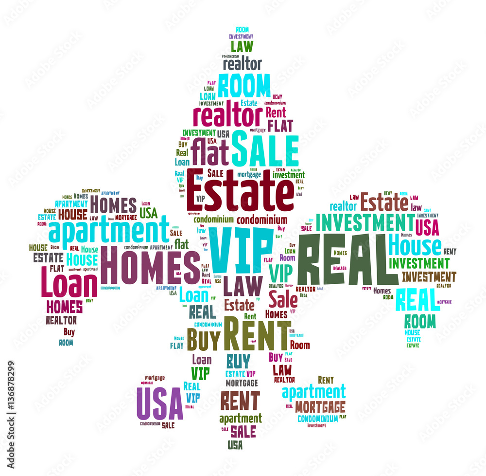  Real Estate Keywords Tag Cloud    - vector illustration