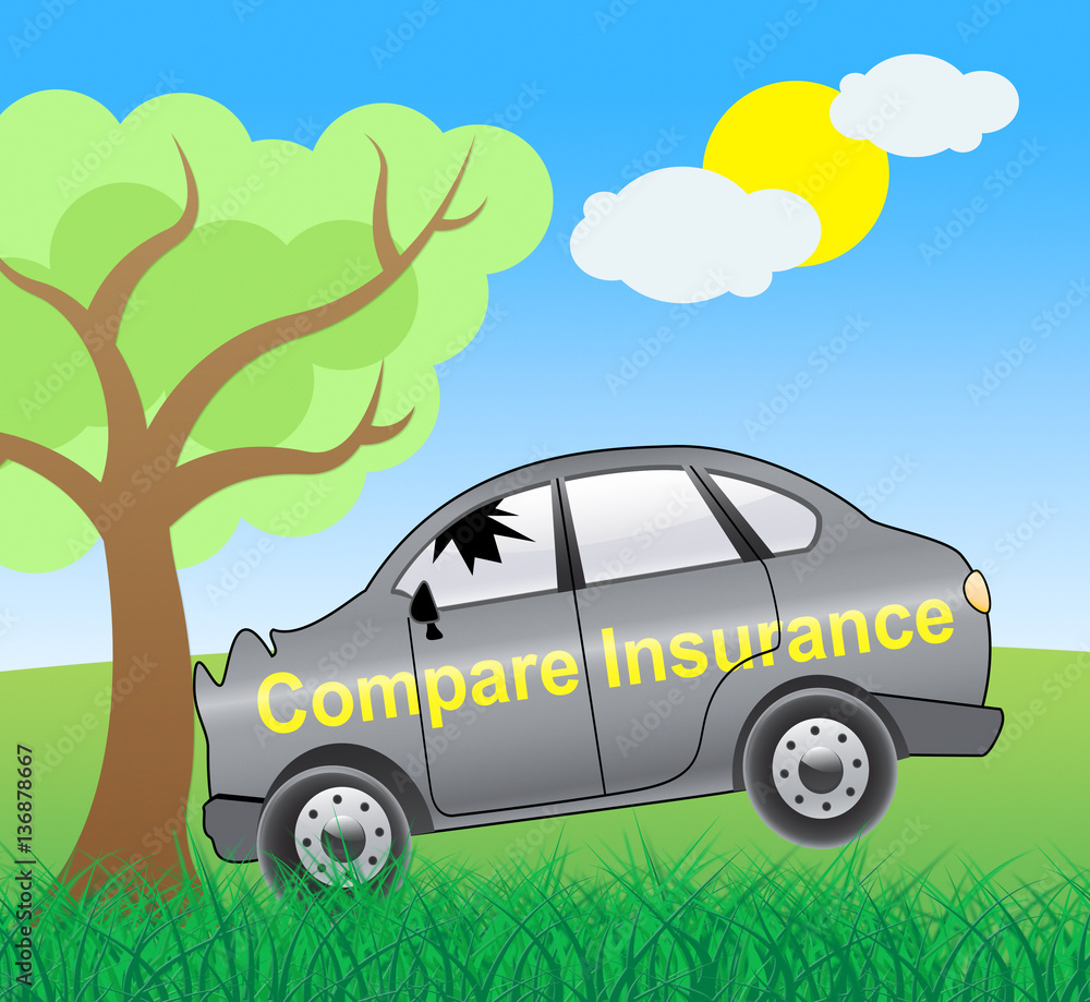 Compare Insurance Showing Car Policy 3d Illustration Compare Insurance Showing Car Policy 3d Illustration