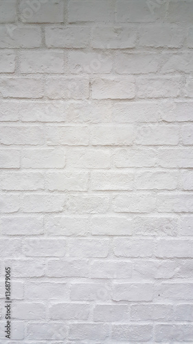 White grunge brick wall texture or pattern for background