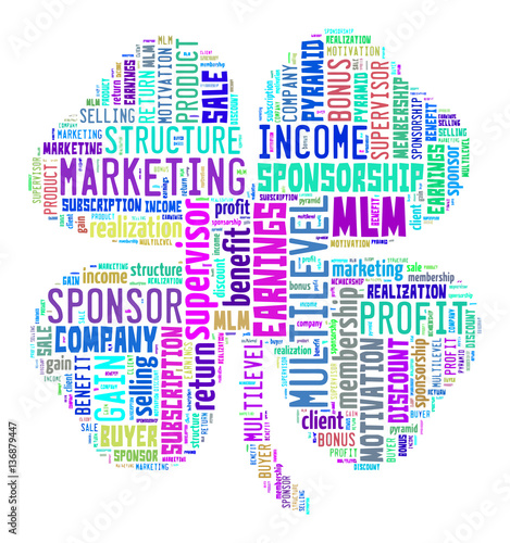 Multilevel Marketing Tag Cloud    - vector illustration
