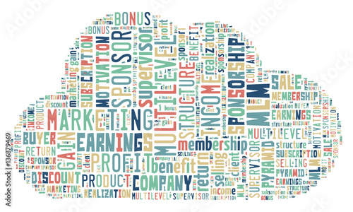 Multilevel Marketing Tag Cloud    - vector illustration
