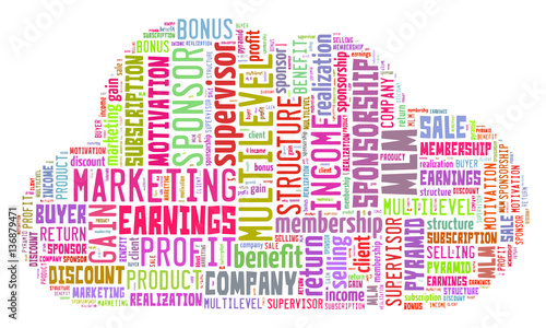 Multilevel Marketing Tag Cloud    - vector illustration

