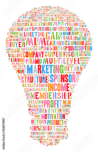 Multilevel Marketing Tag Cloud    - vector illustration