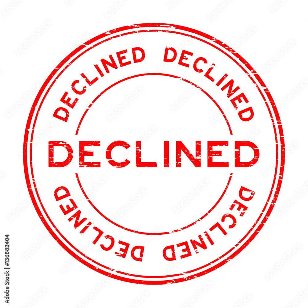 Grunge red decline round rubber seal stamp on white background Grunge red decline round rubber seal stamp on white background