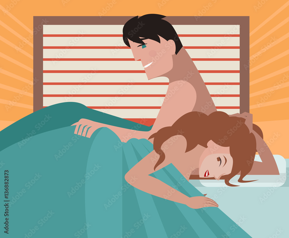 sexy couple in bed Stock Vector | Adobe Stock
