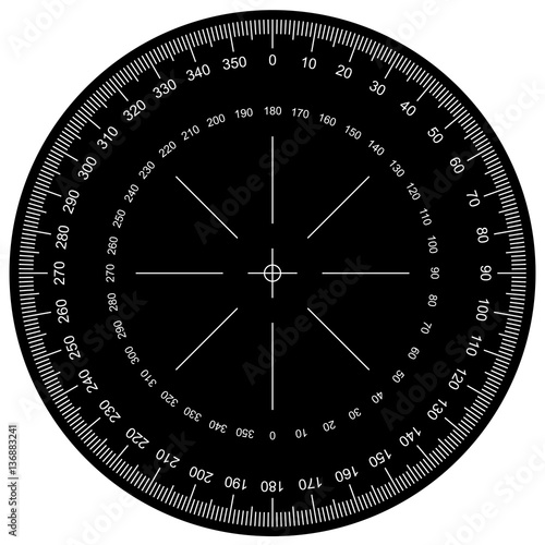 Protractor - Actual Size Graduation vector
