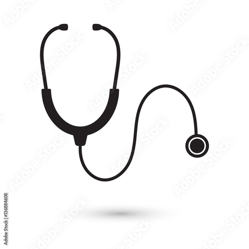 Stethoscope vector icon, medical equipment sign, hospital care s