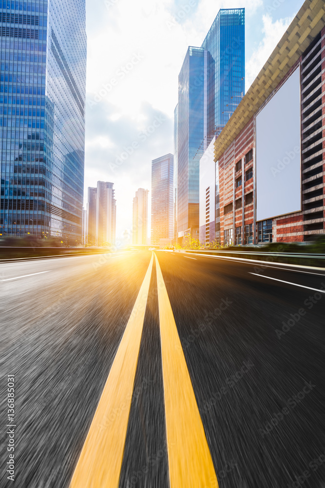urban traffic road with cityscape in background in Shanghai,China. urban traffic road with cityscape in background in Shanghai,China.