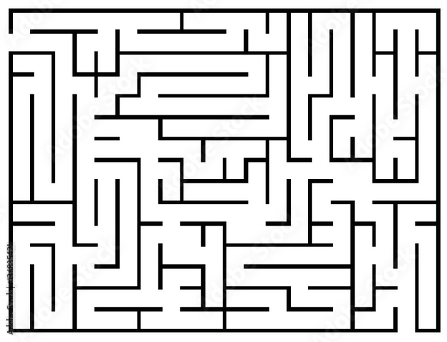 Kids riddle, maze puzzle, labyrinth vector illustration photo