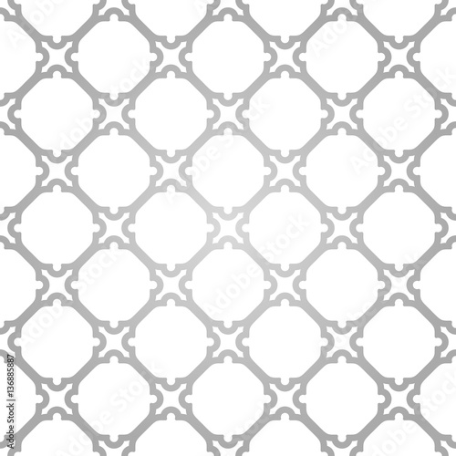 Seamless ornament in arabian style. Pattern for wallpapers and backgrounds. Silver and white pattern