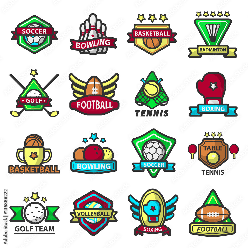 Sport games icons vector templates Sport games icons vector templates