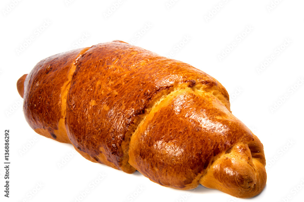 Fresh butter croissant, isolated on white background. Fresh butter croissant, isolated on white background.