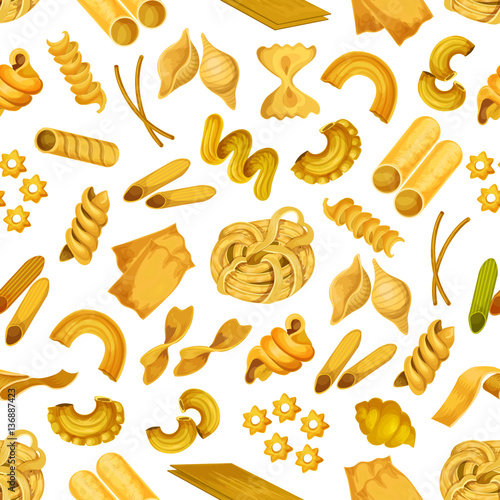 Italian pasta seamless pattern background
