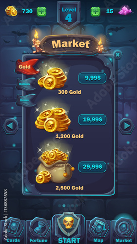 Monster battle GUI market window
