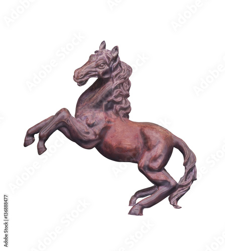 Horse statue on white