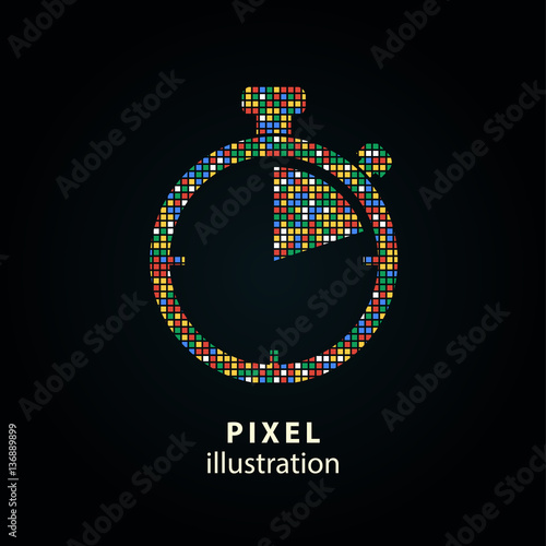 Stopwatch - pixel illustration.